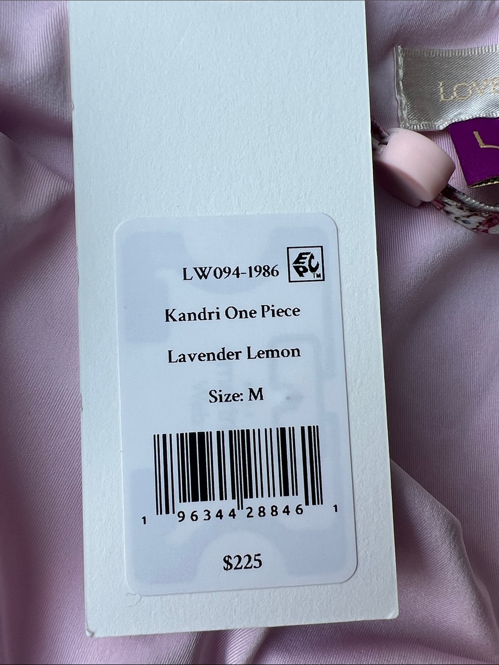 NWT LoveShackFancy Kandri One-Piece Swimsuit Lavender Lemon Medium - Picture 6 of 6